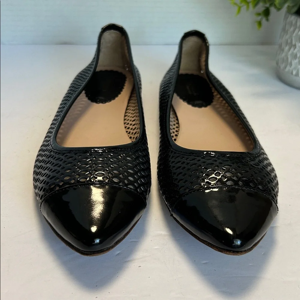 Furla Black Patent Leather Mesh Flats - Picture 5 of 17